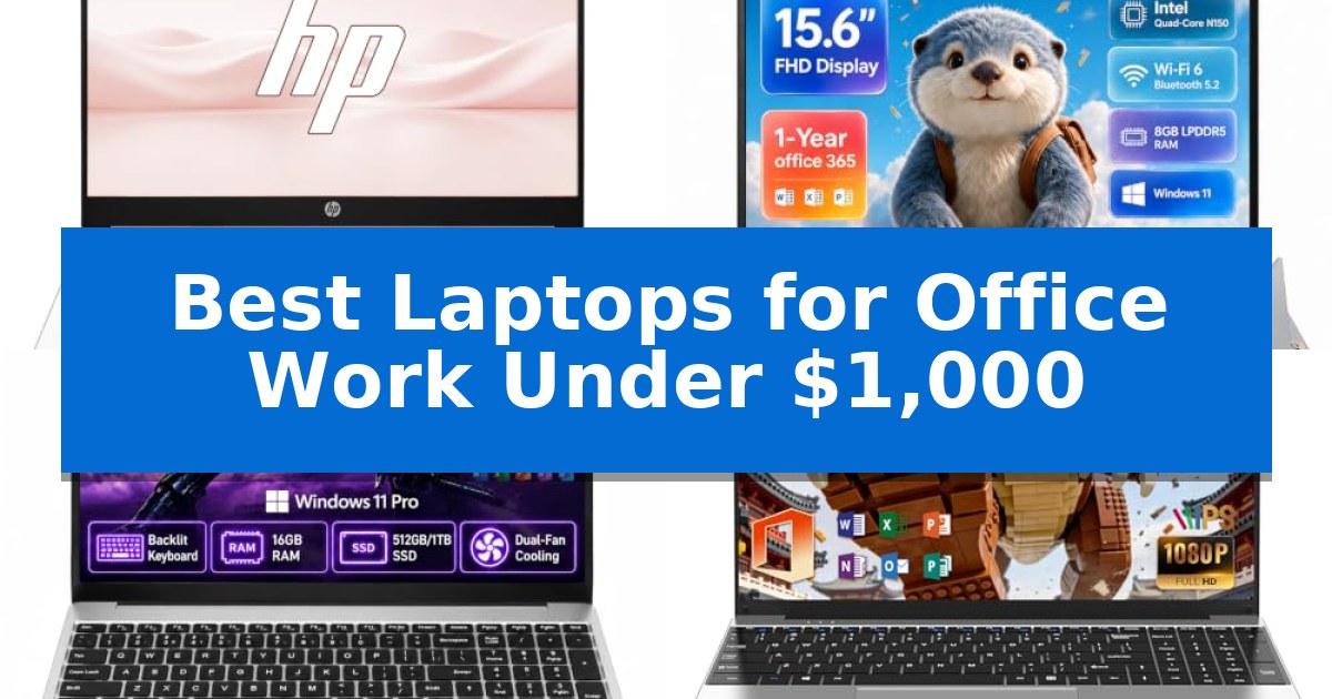 Best Laptops for Office Work Under $1,000