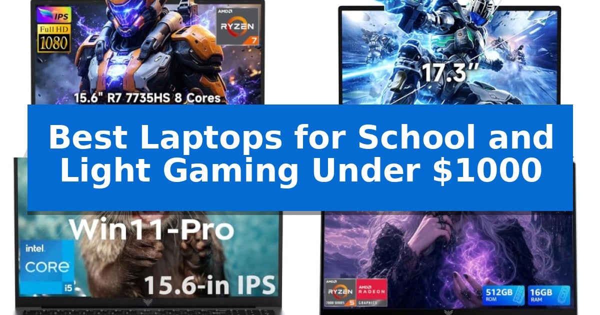 Best Laptops for School and Light Gaming Under $1000