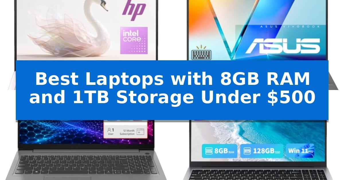 Best Laptops with 8GB RAM and 1TB Storage Under $500