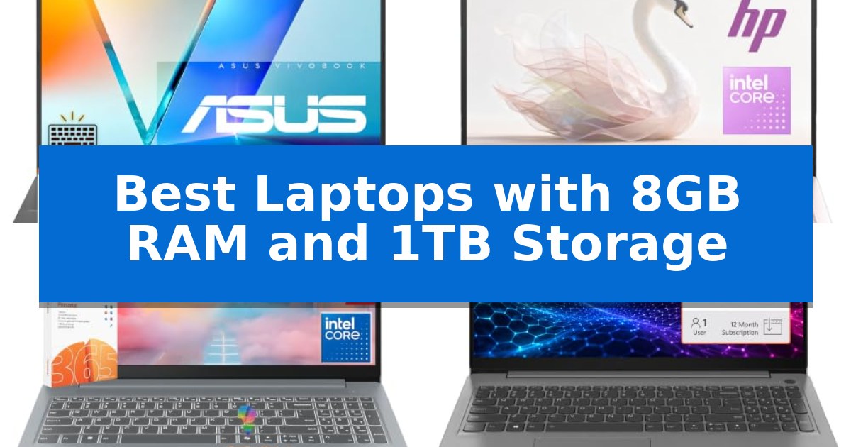 Best Laptops with 8GB RAM and 1TB Storage