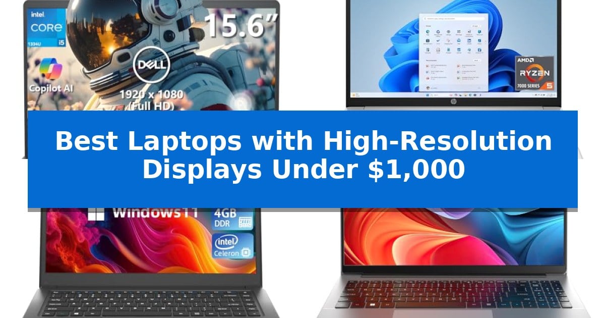 Best Laptops with High-Resolution Displays Under $1,000