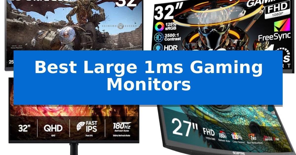 Best Large 1ms Gaming Monitors