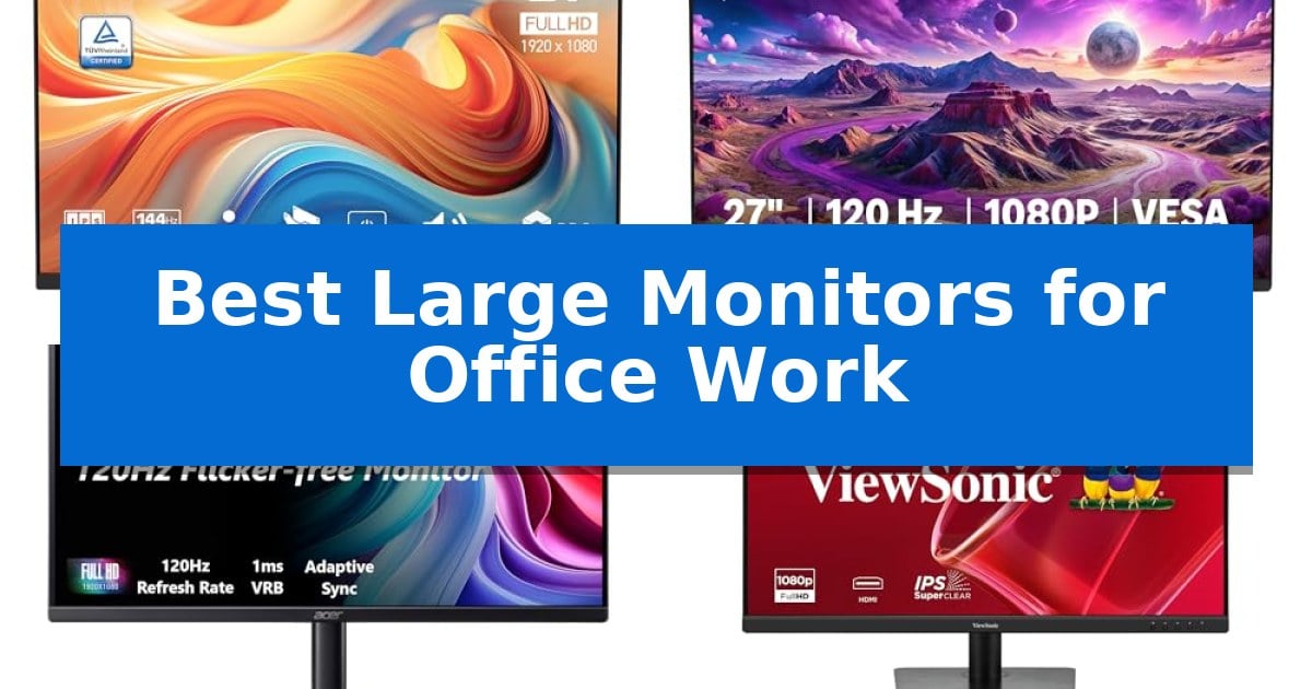 Best Large Monitors for Office Work
